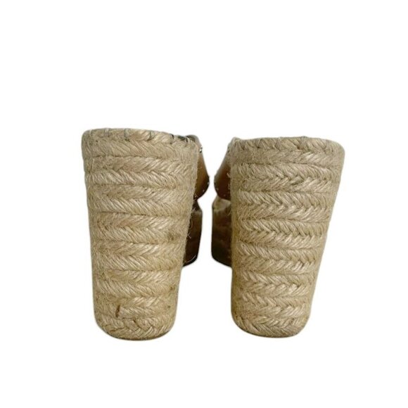 Marc Fisher Size 7 Wedge Espadrille Studded Beige Camel - Picture 4 of 11